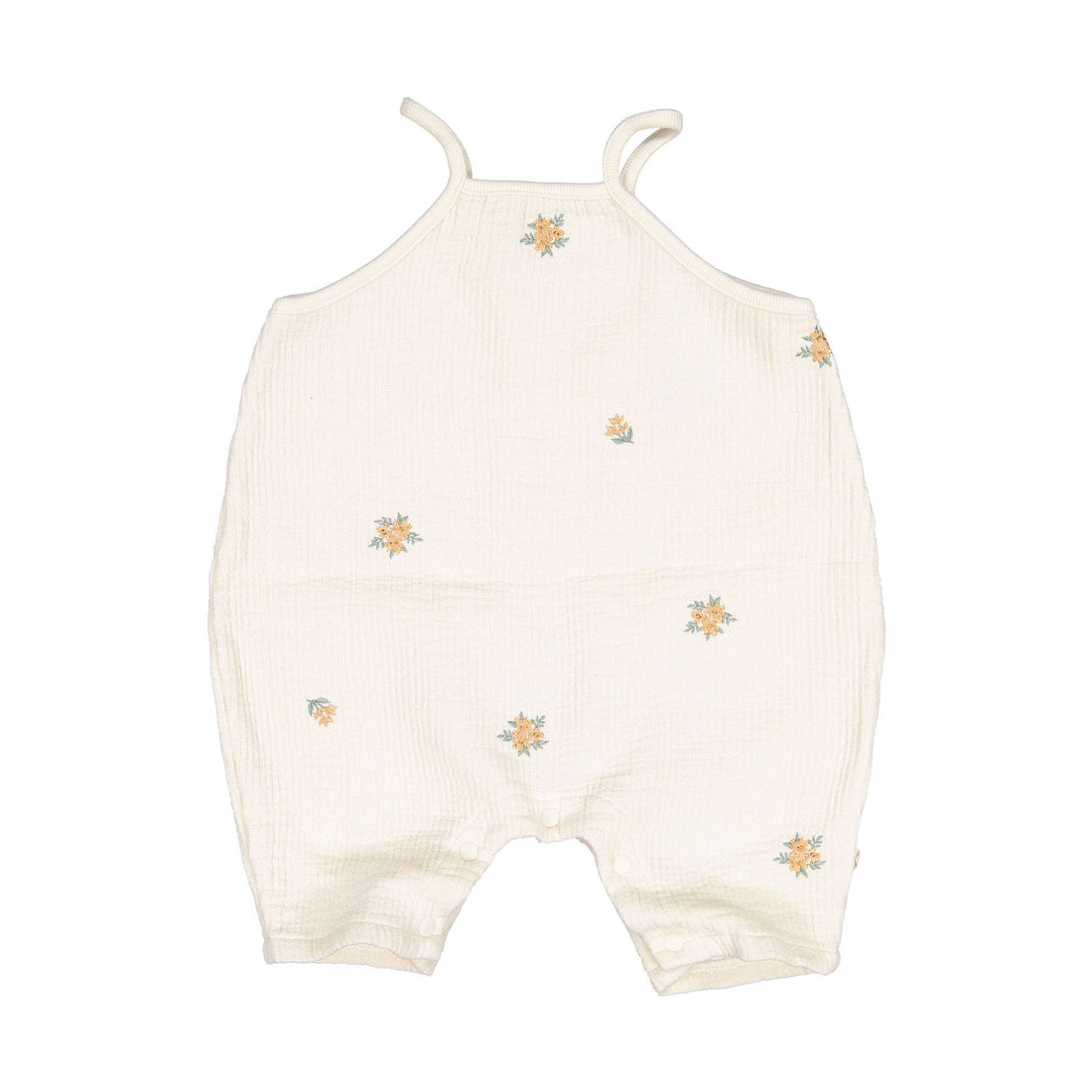 LALA Cream Embroidery Overalls