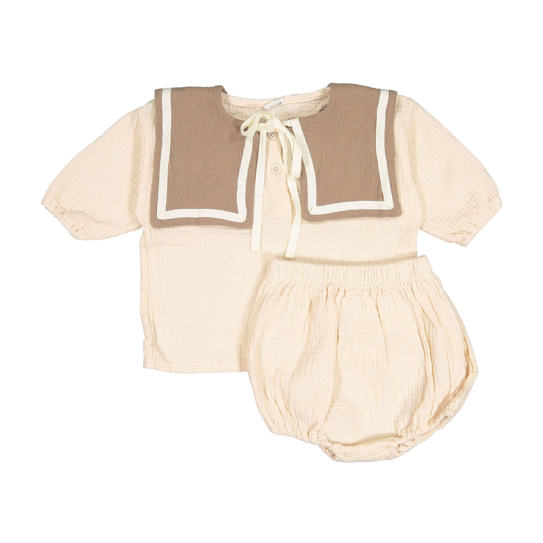BLACK BEAN Cream Nuri Top Bloomer Set