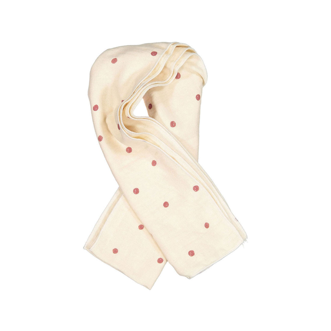 LALA Ivory/Red-Dots Beans Scarf