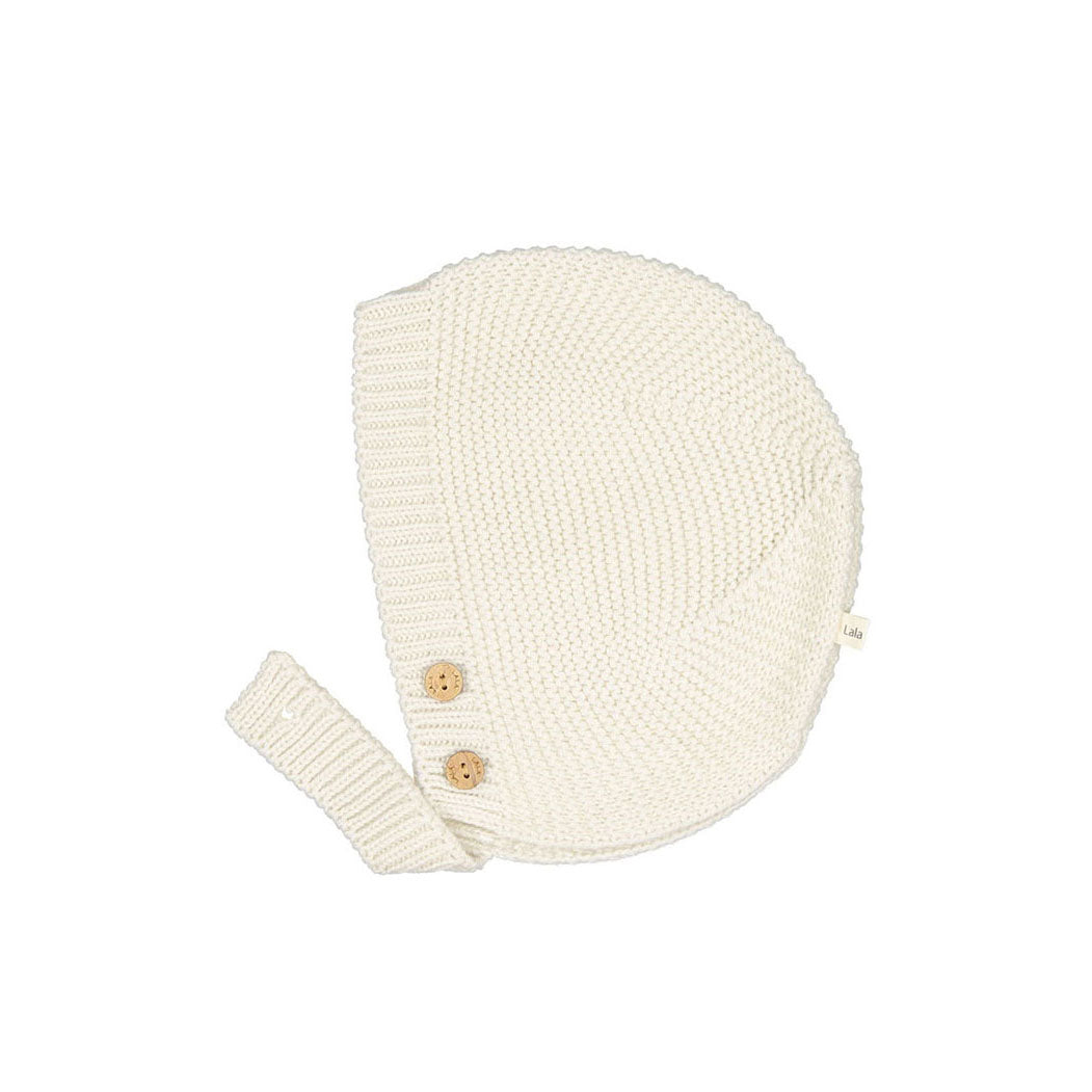 LALA Ivory Knitting Bonnet