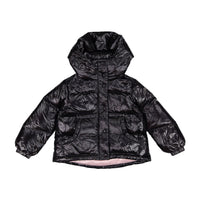 ADD Black Shiny Basic Puffer Coat