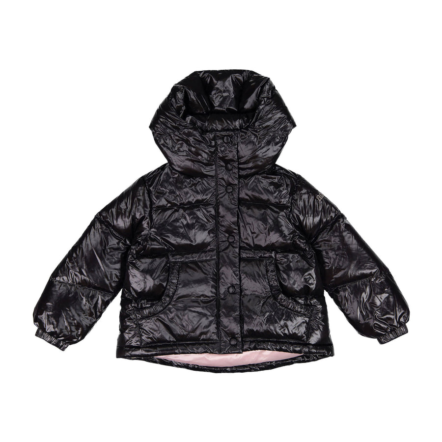 ADD Black Shiny Basic Puffer Coat