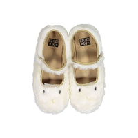 Bonton Ecru Fur Mia Mary Janes