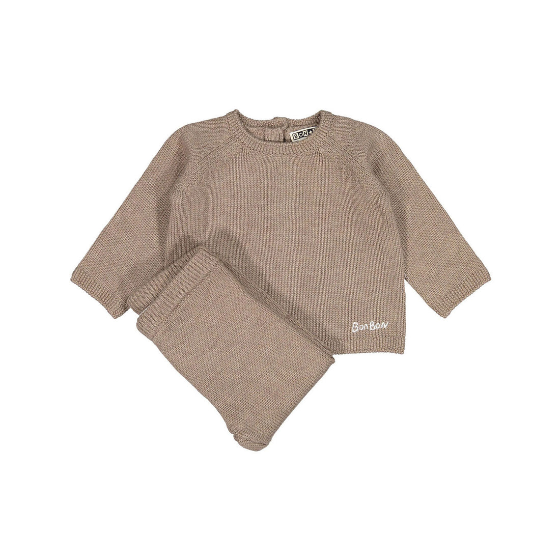 Bonton Taupe Knit Baby Set