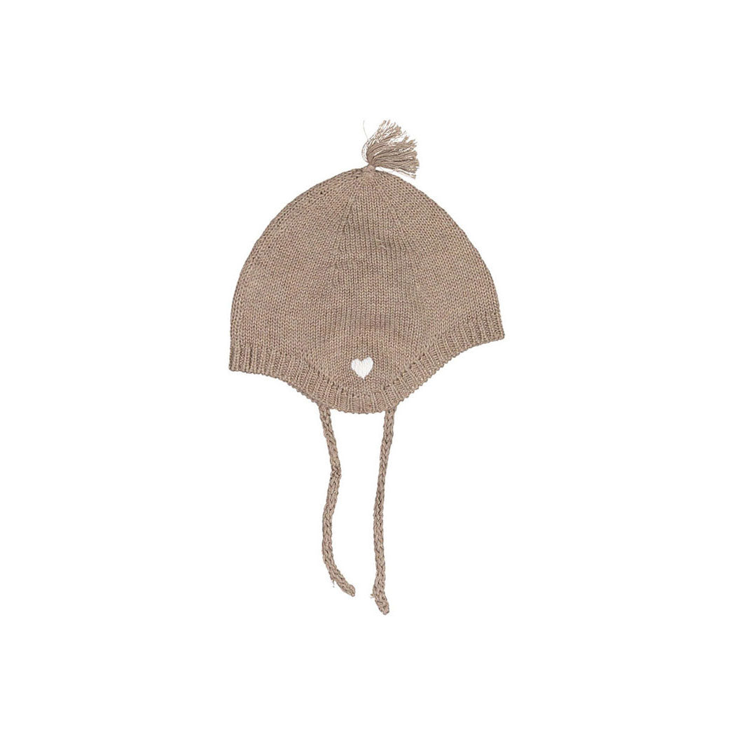 Bonton Taupe Knit Baby Hat
