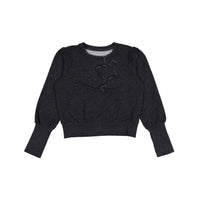 FYI Charcoal Confetti Bow Sweatshirt
