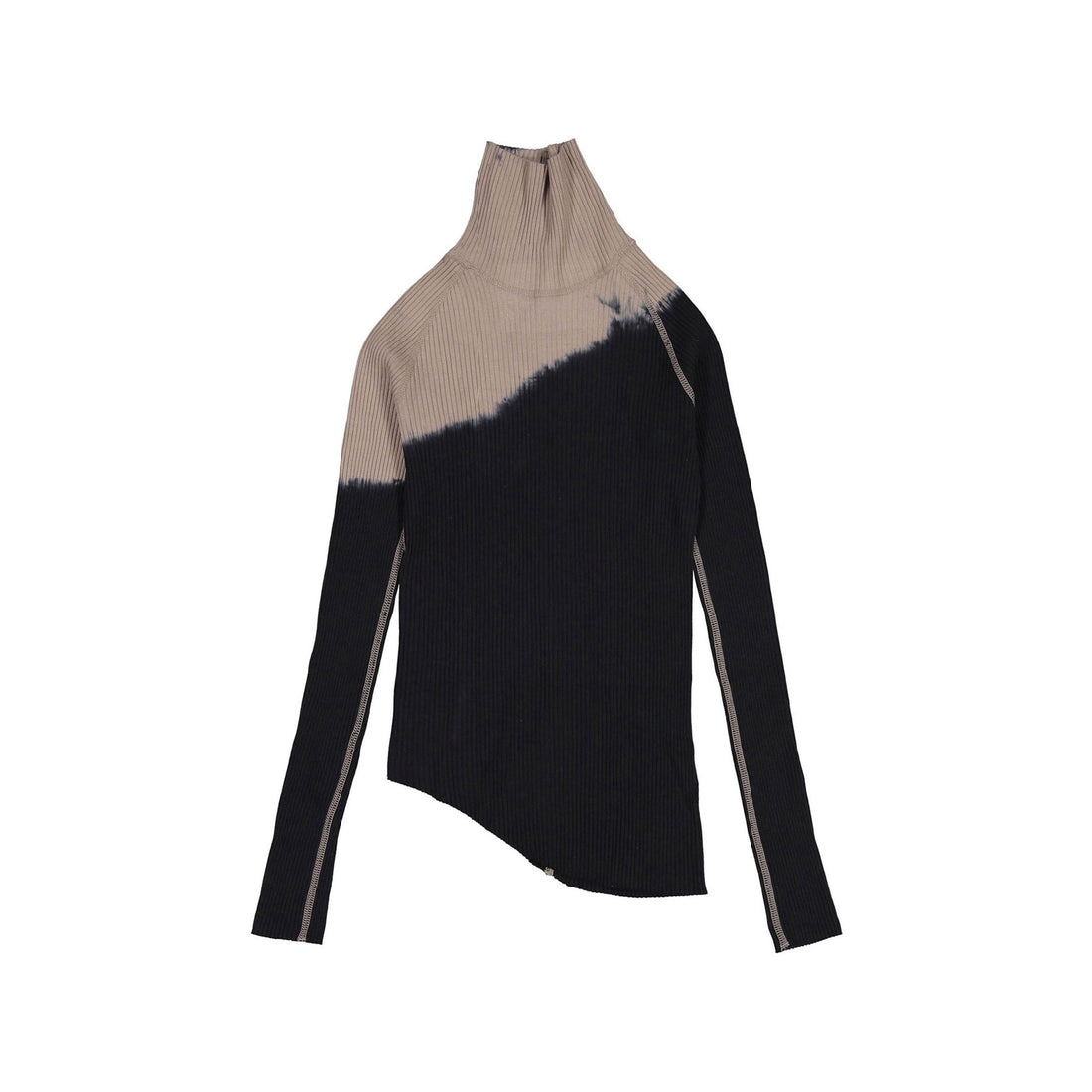 FYI Taupe Rib Dip Dye Turtleneck