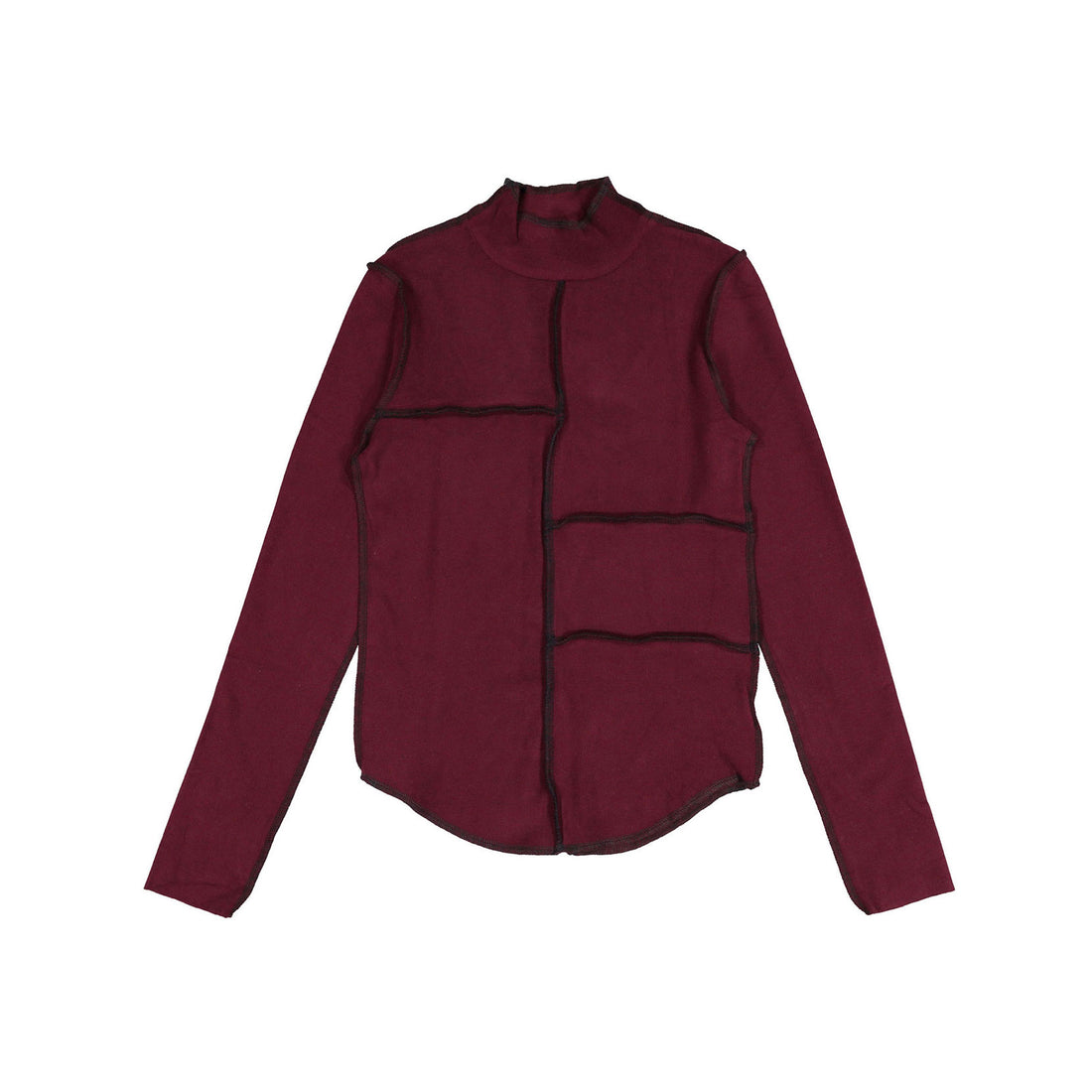 FYI Ruby Soft Patchwrok Stitch Mockneck Tee