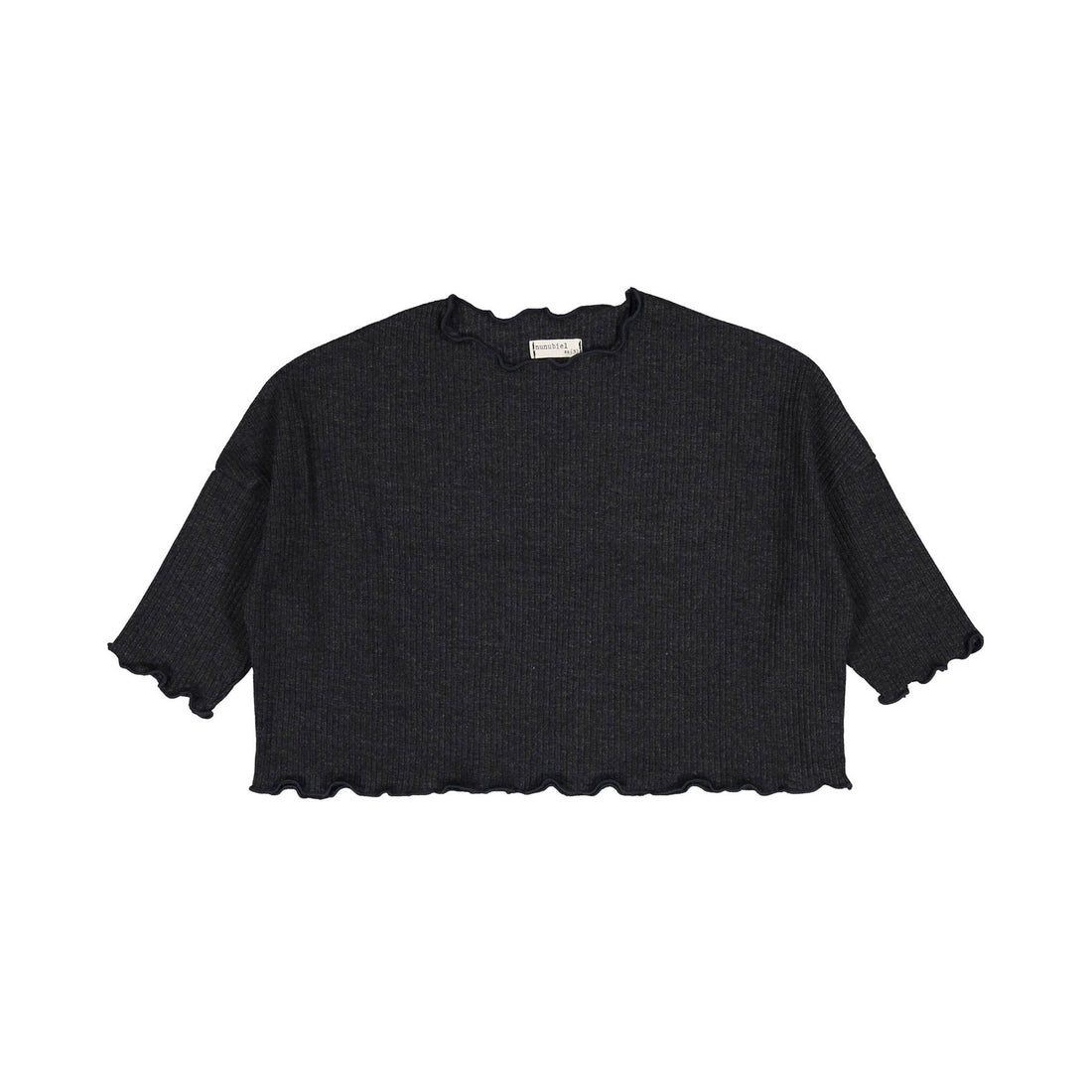 NUNUBIEL Charcoal-Gray Interlock Ribbed Tee