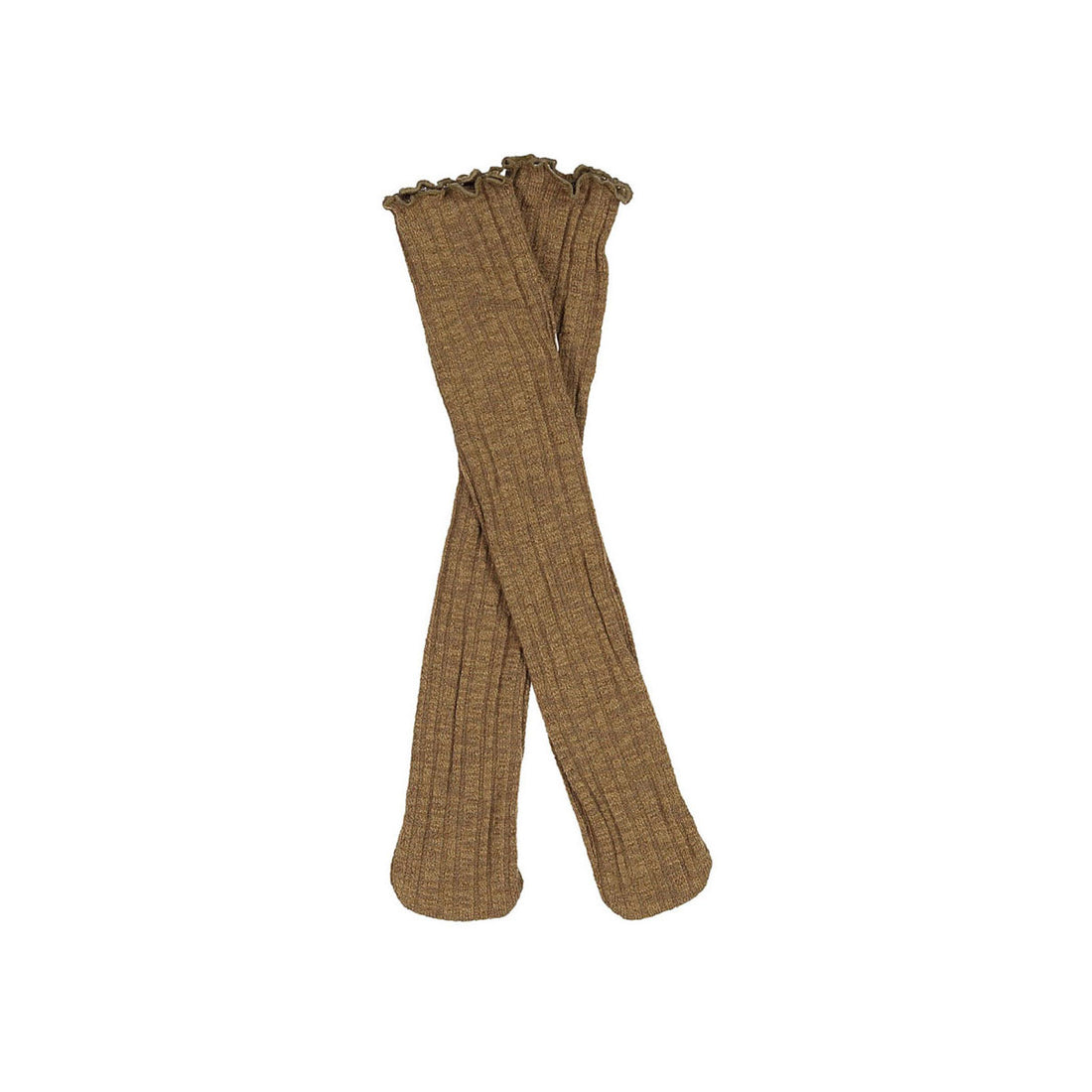 GO;U Khaki Pol Pol Knee Socks