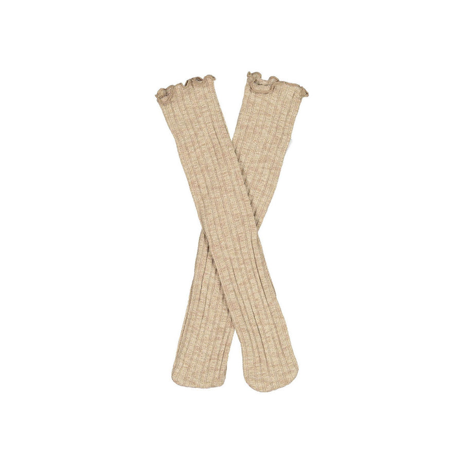 GO;U Camel Pol Pol Knee Socks