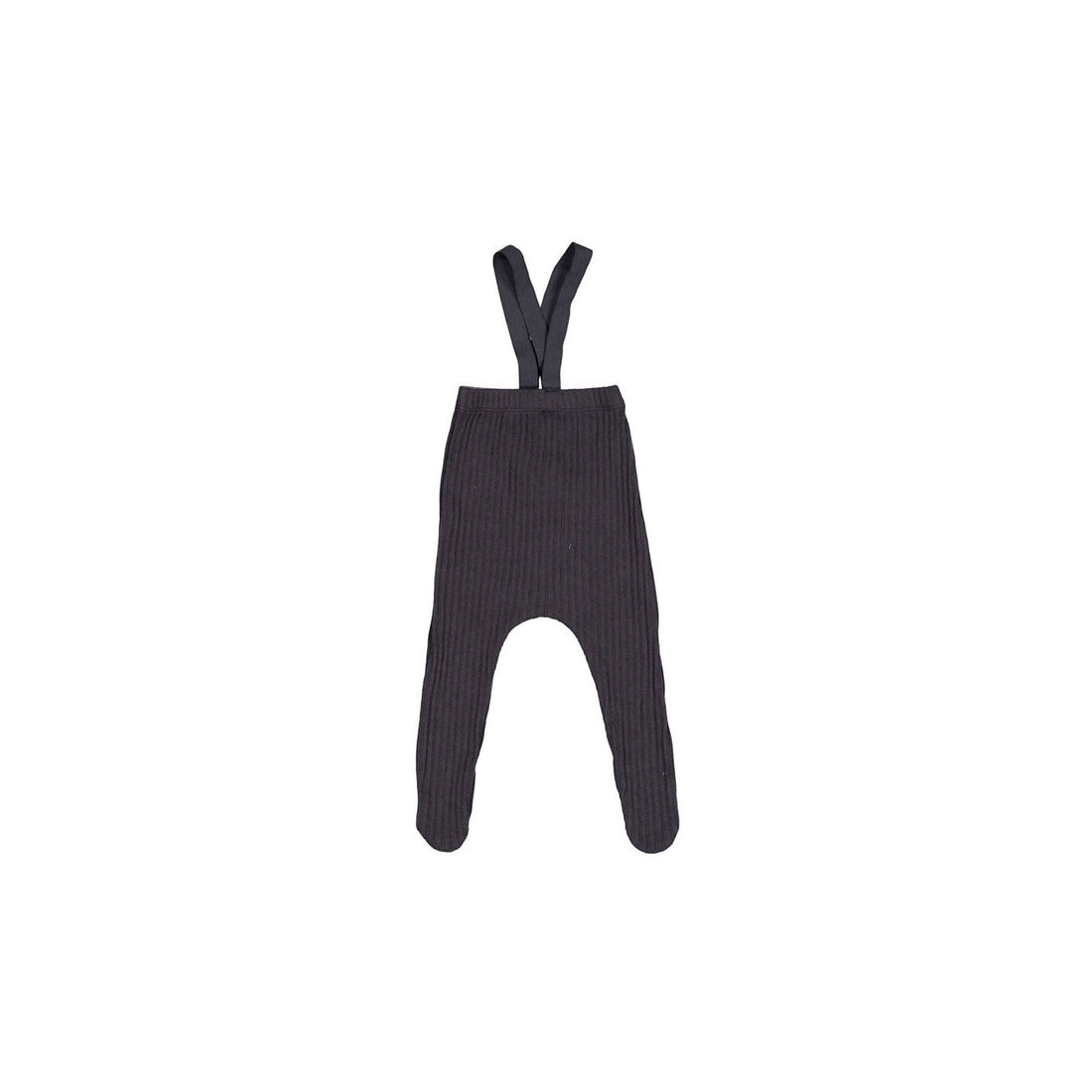 MONBEBE Charcoal Rib Long Foot Dungarees