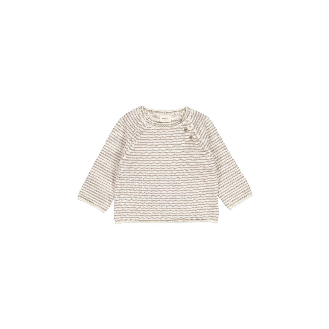 MONBEBE Stripes Cotton Round Knit Sweater
