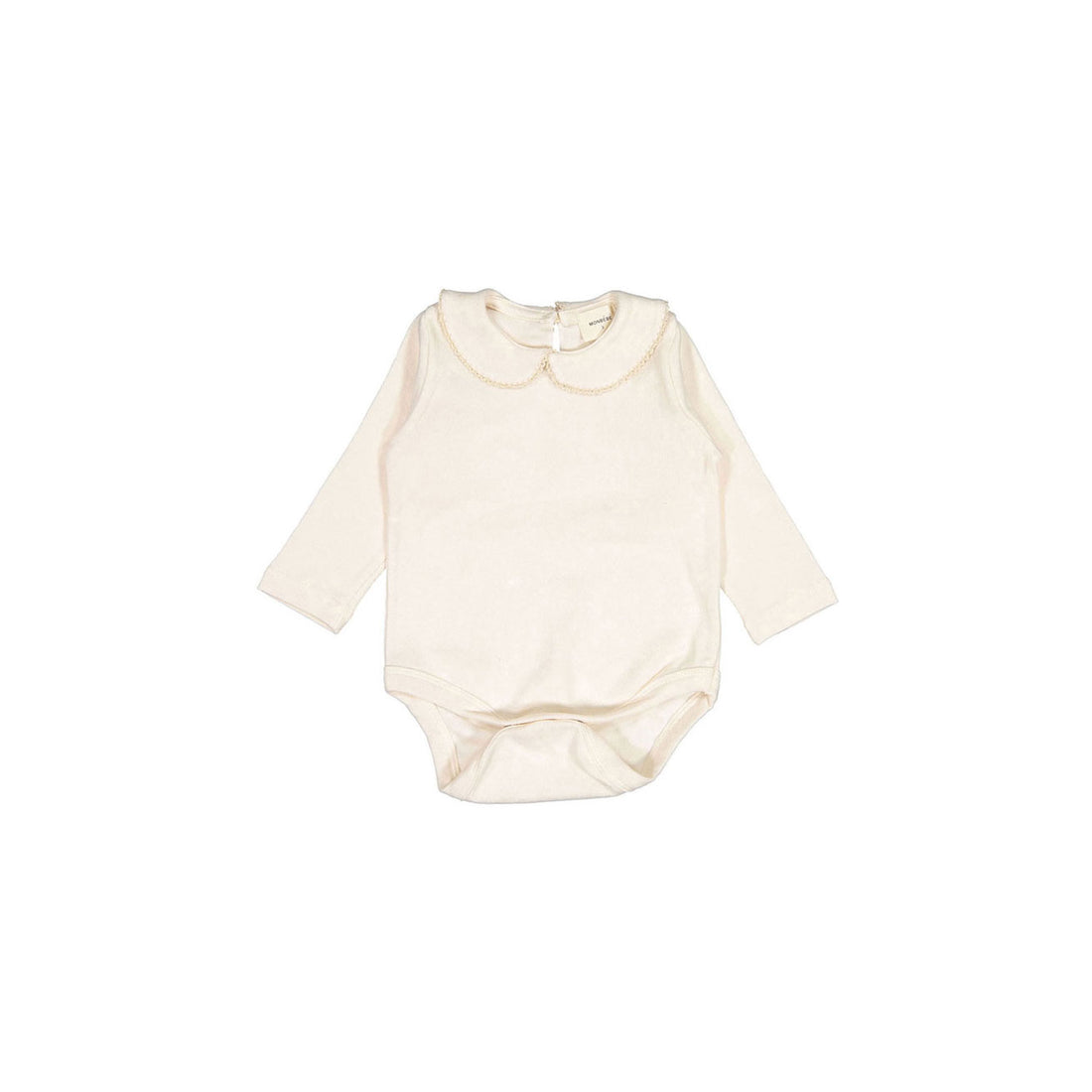 MONBEBE Cream Fin Coat Collar Bodysuit