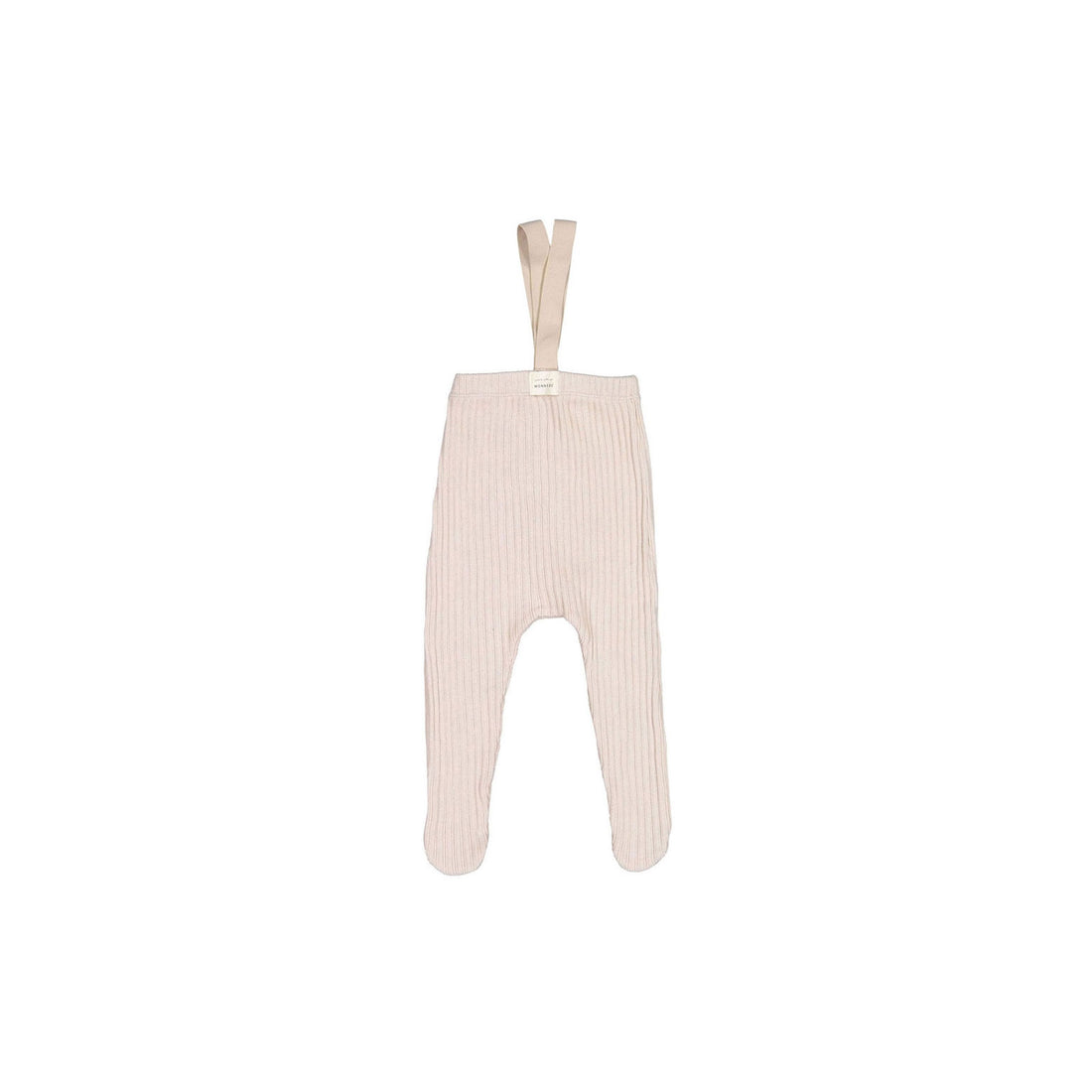 MONBEBE Beige Rib Long Foot Dungarees