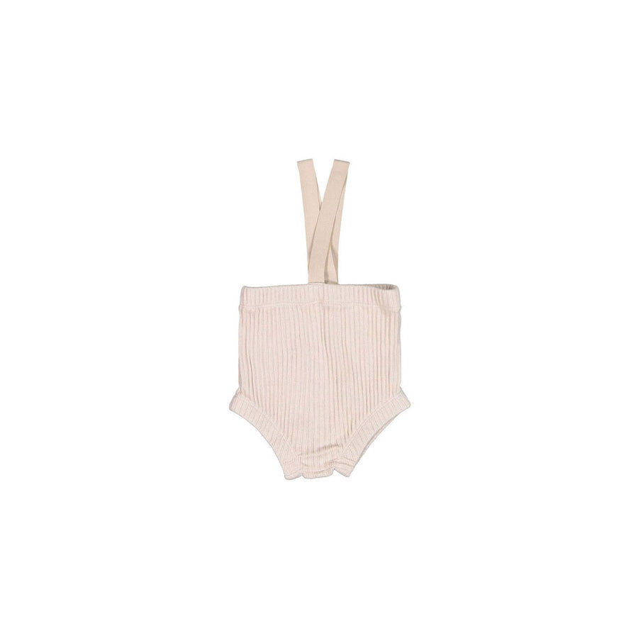 MONBEBE Beige Rib Dungarees Bloomer