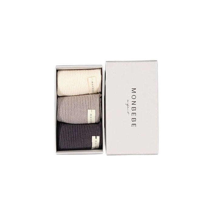 MONBEBE New Born Boy 3 Pack Sock Set