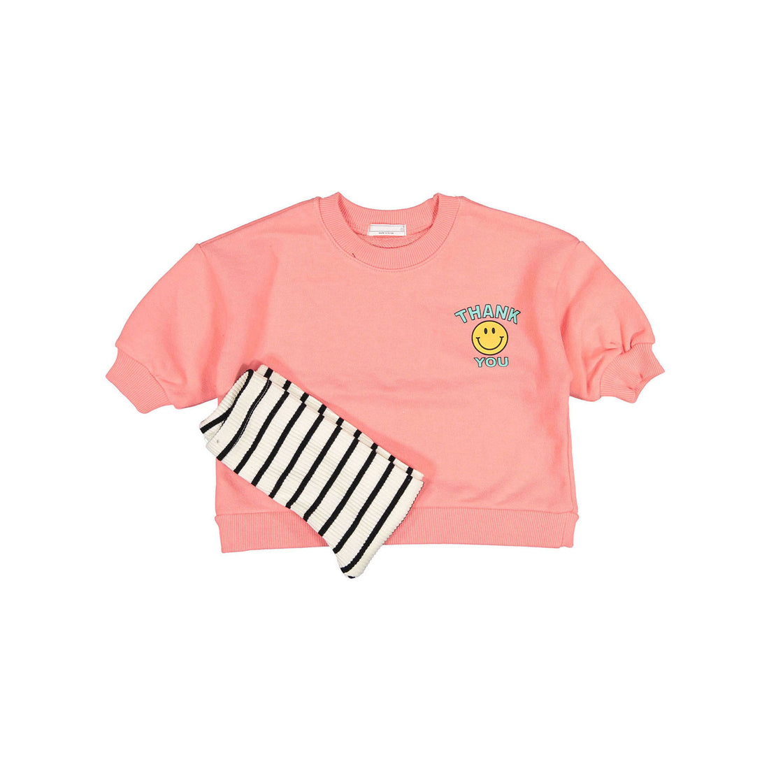 BLACK BEAN Pink Thank You Bebe Top Bottom Set