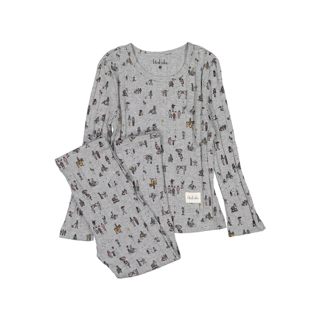 Ladida Grey People Allover Pajamas