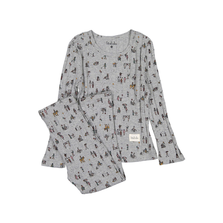 Ladida Grey People Allover Pajamas