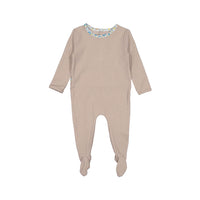 Ladida Tan Floral Trimmed  Footie