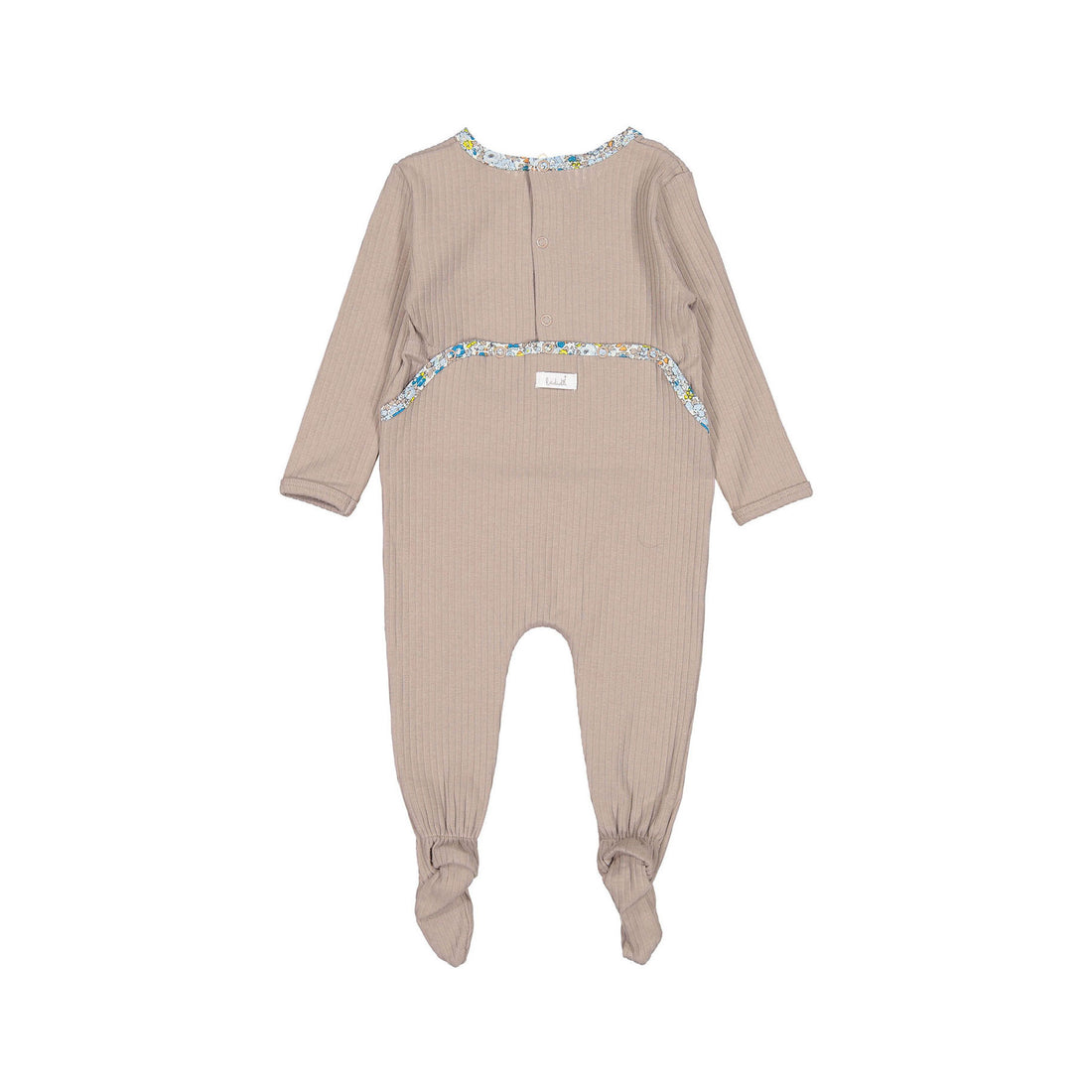 Ladida Tan Floral Trimmed  Footie