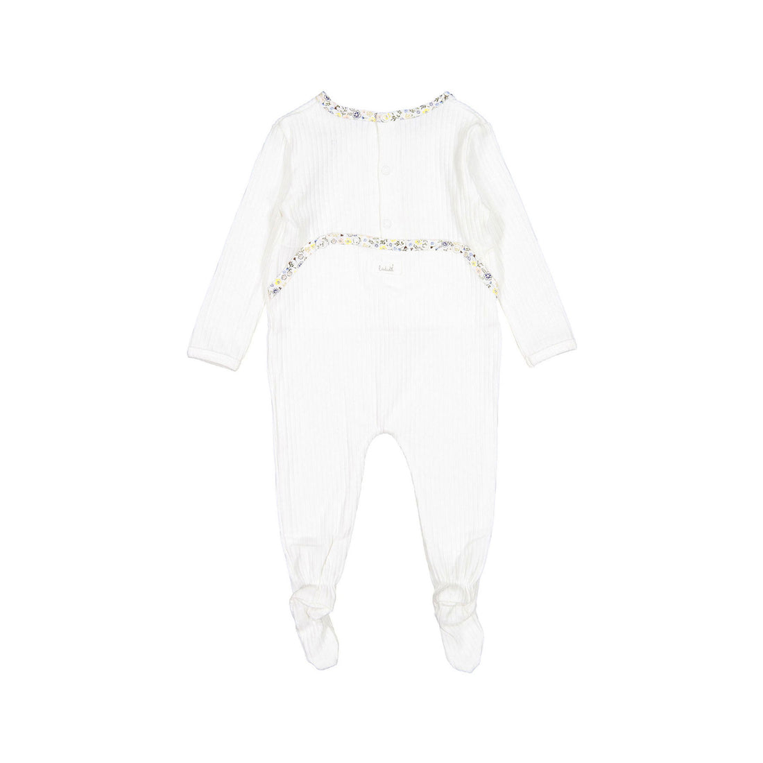 Ladida White Floral Trimmed  Footie