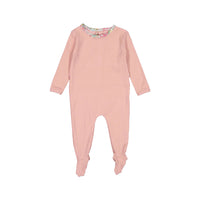 Ladida Mauve Floral Trimmed  Footie