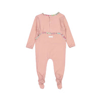 Ladida Mauve Floral Trimmed  Footie