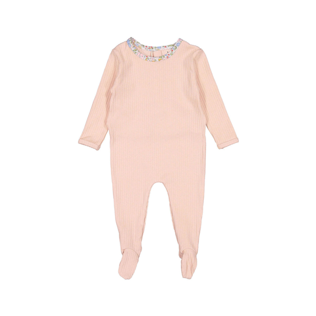 Ladida Light Pink Floral Trimmed  Footie