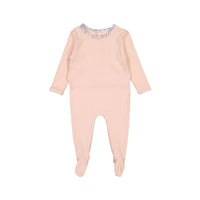 Ladida Light Pink Floral Trimmed  Footie