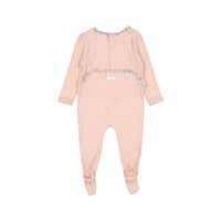 Ladida Light Pink Floral Trimmed  Footie