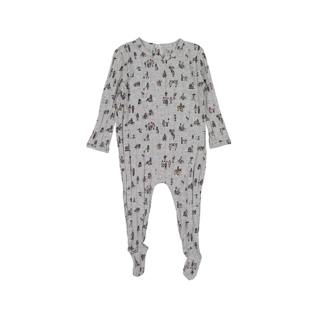 Ladida Grey People Allover Footie