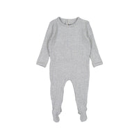 Ladida Heather Grey Ribbed Footie