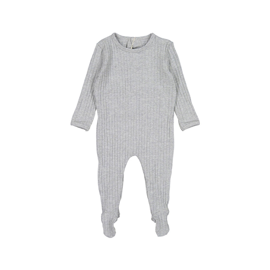 Ladida Heather Grey Ribbed Footie