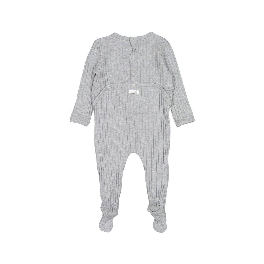 Ladida Heather Grey Ribbed Footie