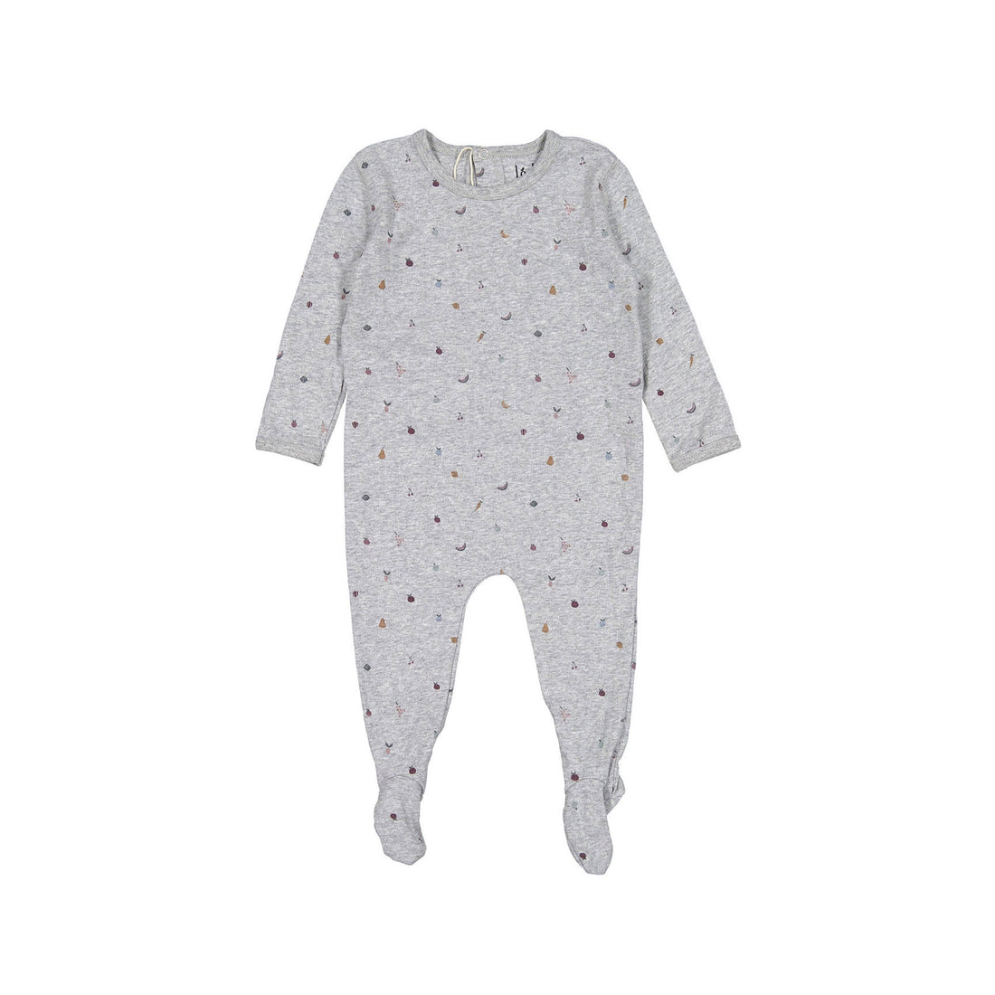 Ladida Grey Cotton Fruit Print Footie