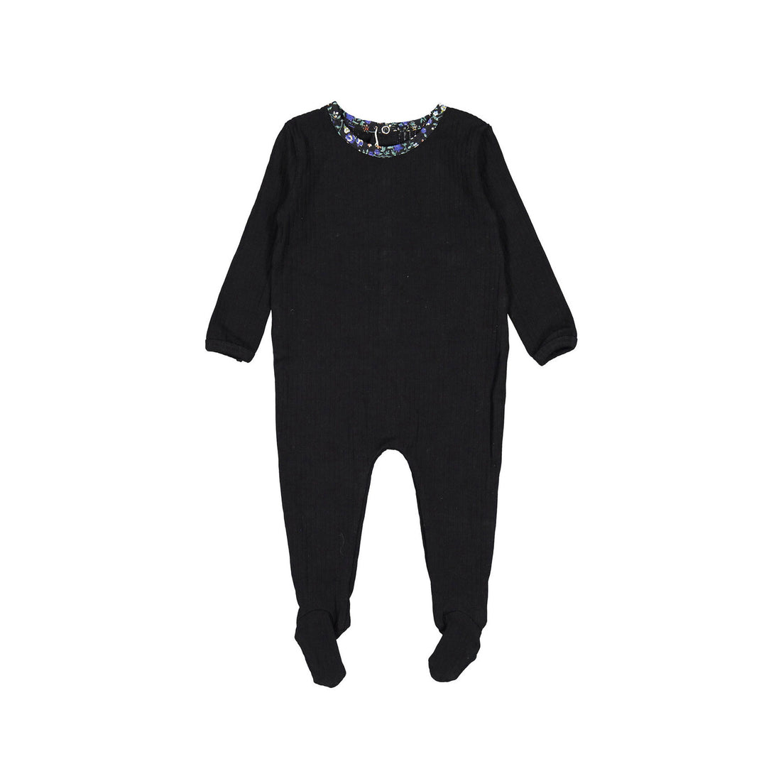 Ladida Black Floral Trimmed  Footie