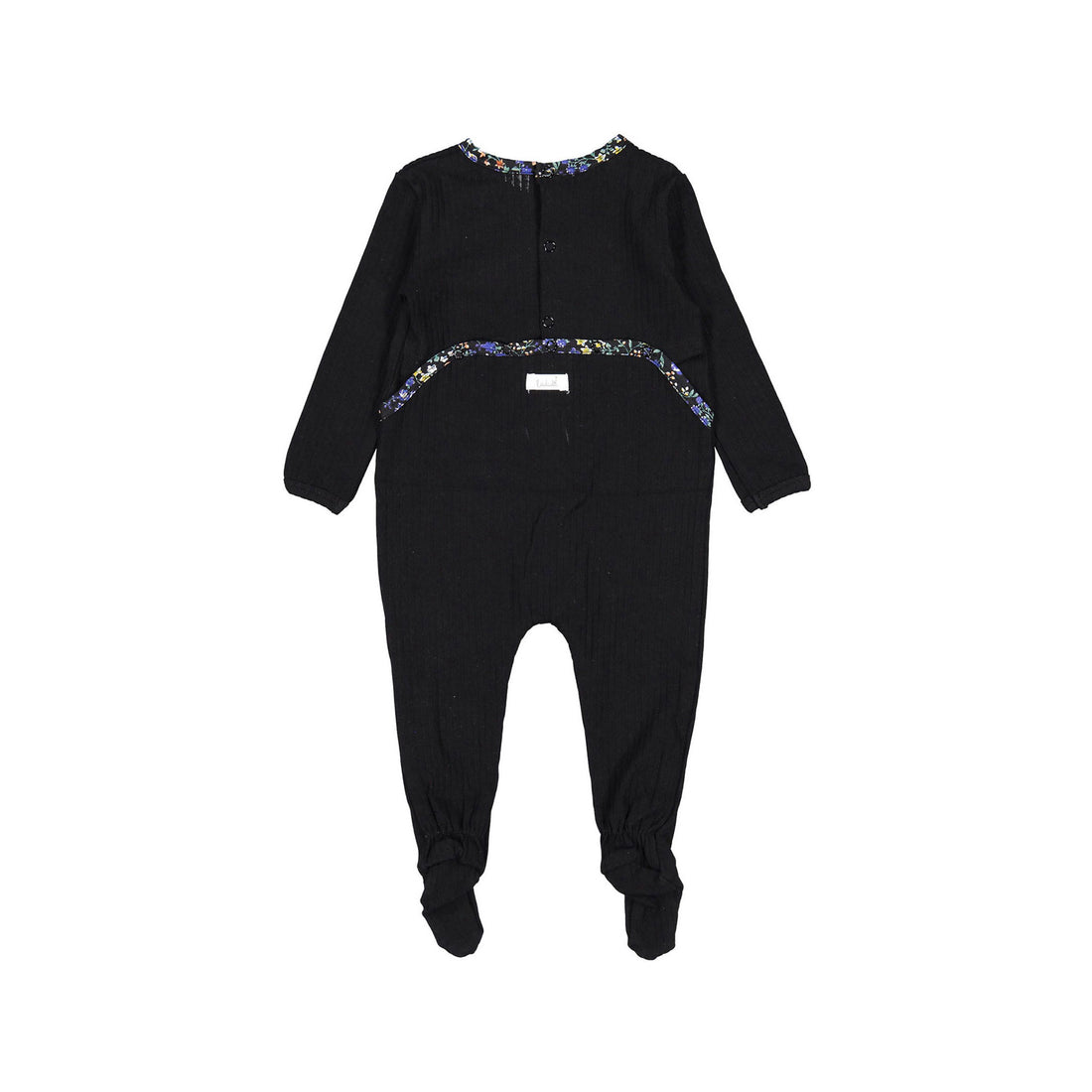 Ladida Black Floral Trimmed  Footie