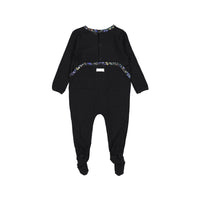Ladida Black Floral Trimmed  Footie