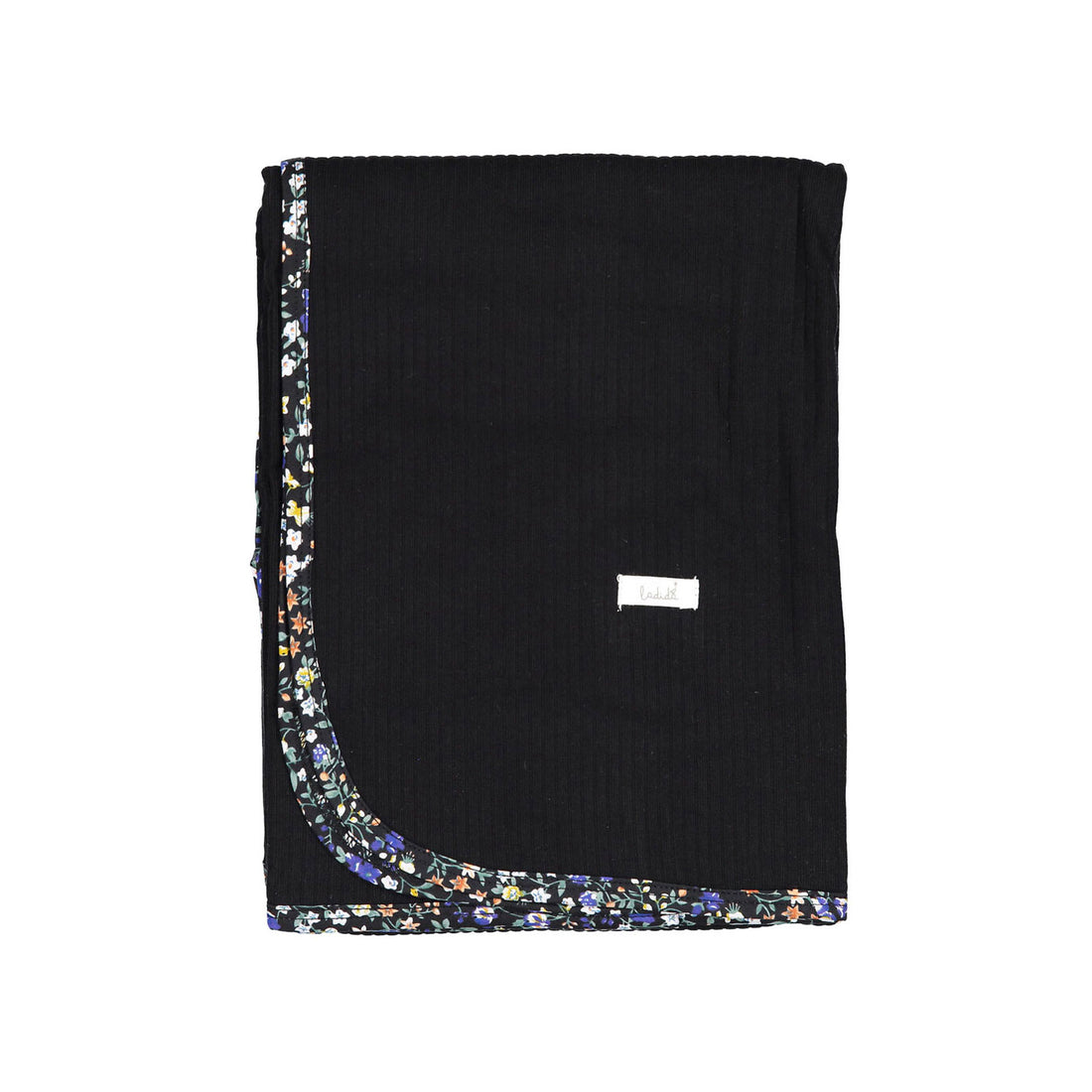 Ladida Black Floral Trimmed  Blanket