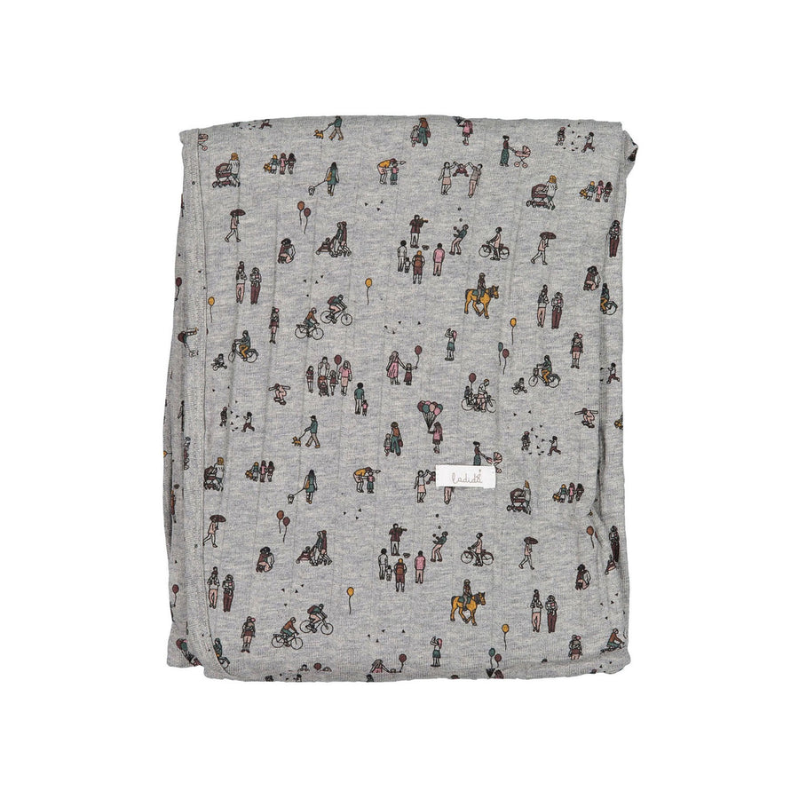 Ladida Grey People Allover Blanket