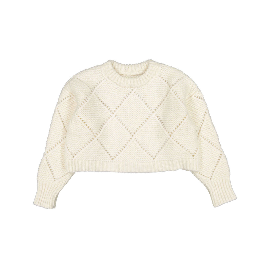 Aymara Ecru Amelia Cropped Chunky Sweater