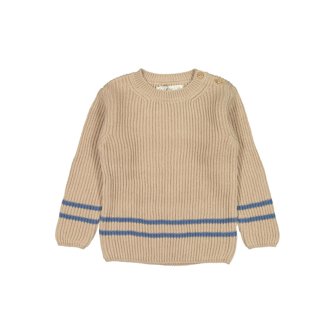 Fin and Vince Flax Vintage Blue Ribbed Knit Sweater
