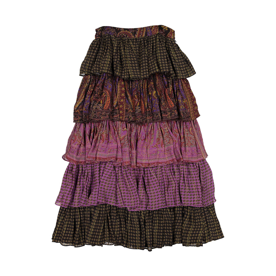 Laurence Bras Multi Color Layered Sita Skirt