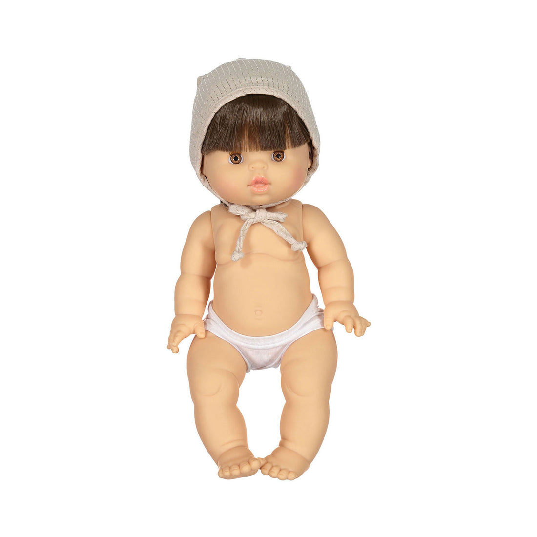 Minikane Beige Lurex Doll Bonnet