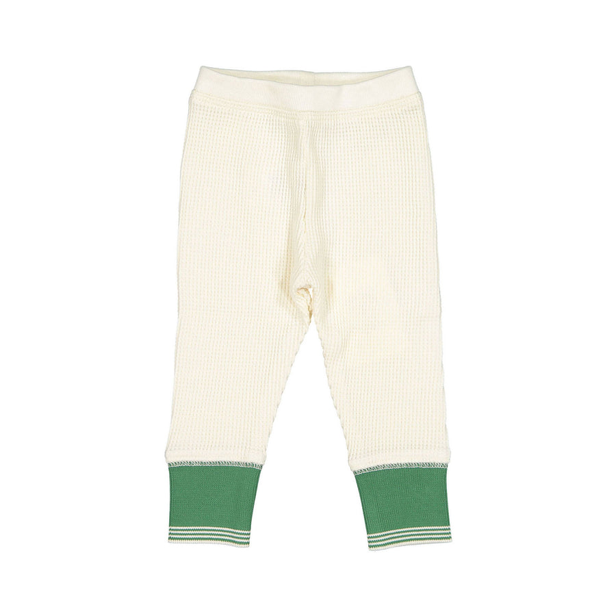 Fin and Vince Milk-Fern Retro Cuff Waffle Solid Pants
