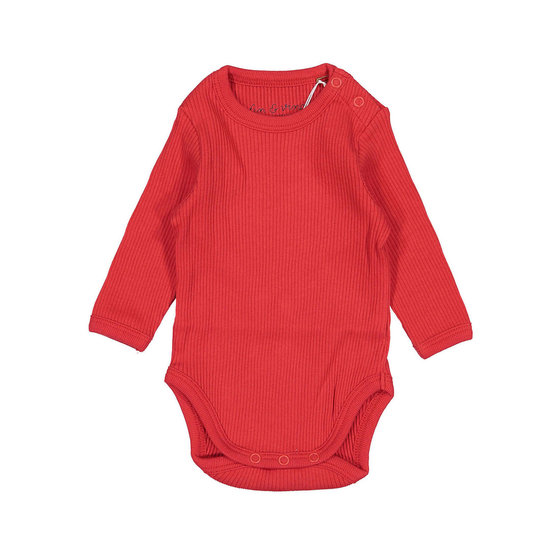 Fin and Vince Chili Solid Ribbed Longsleeve Onesie