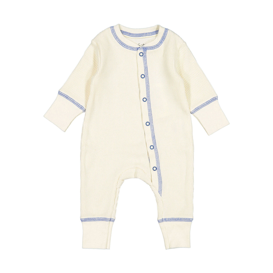 Fin and Vince Milk-Blue Solid Waffle Long John