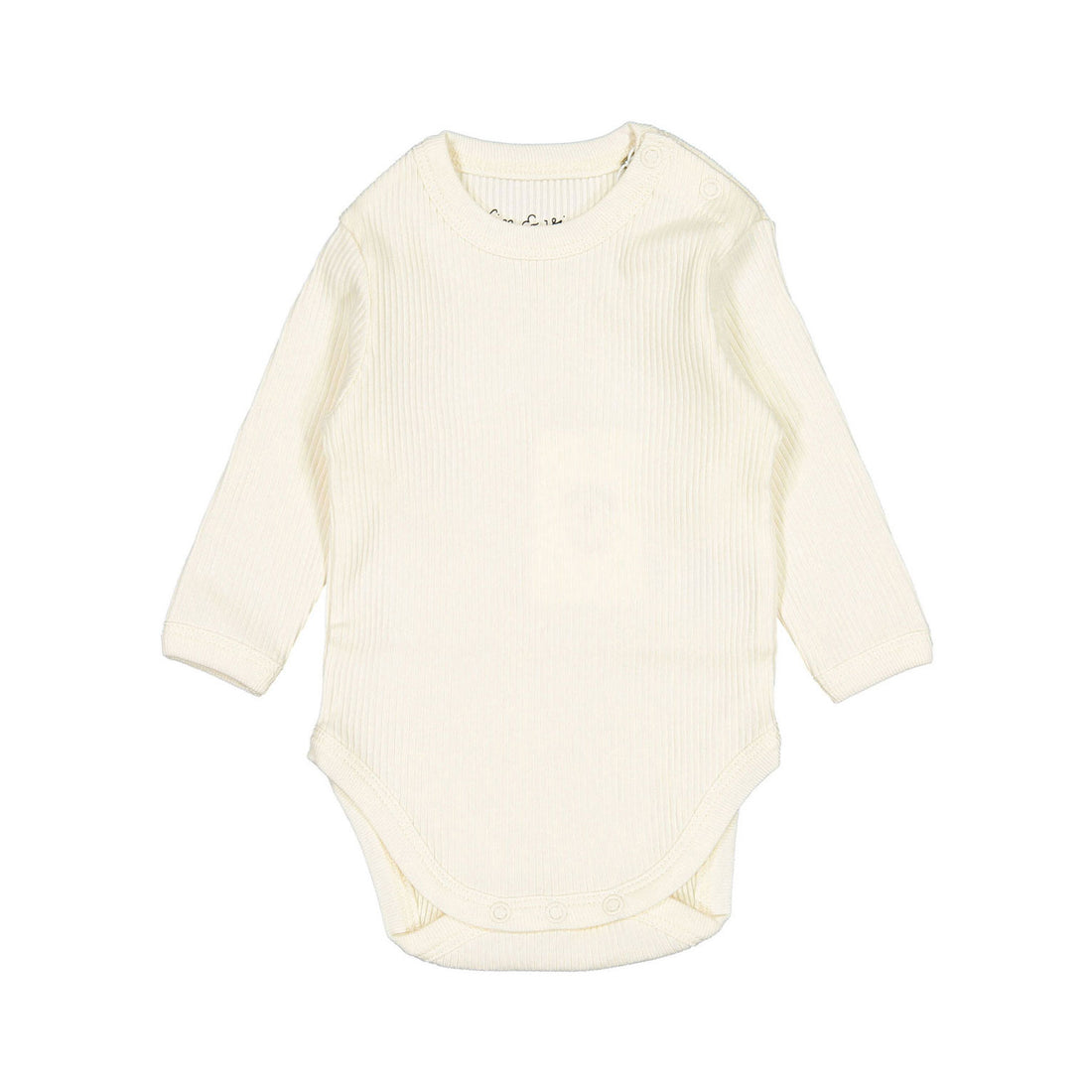 Fin and Vince Milk Solid Ribbed Longsleeve Onesie